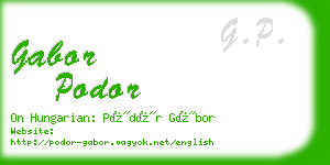 gabor podor business card